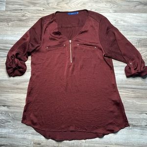 Apt 9 blouse maroon colored size large